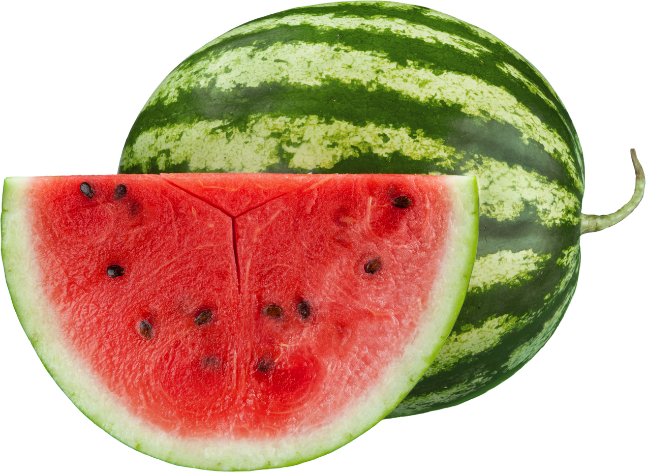 Whole and Slice of Watermelon - Isolated